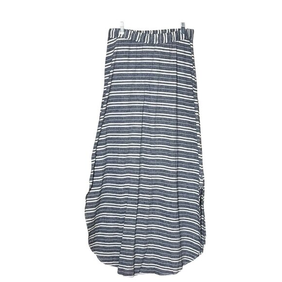 Corey Lynn Calter Anthropologie Maxi Skirt Cotton/Linen Navy Stripe Sm Coastal - Picture 3 of 6
